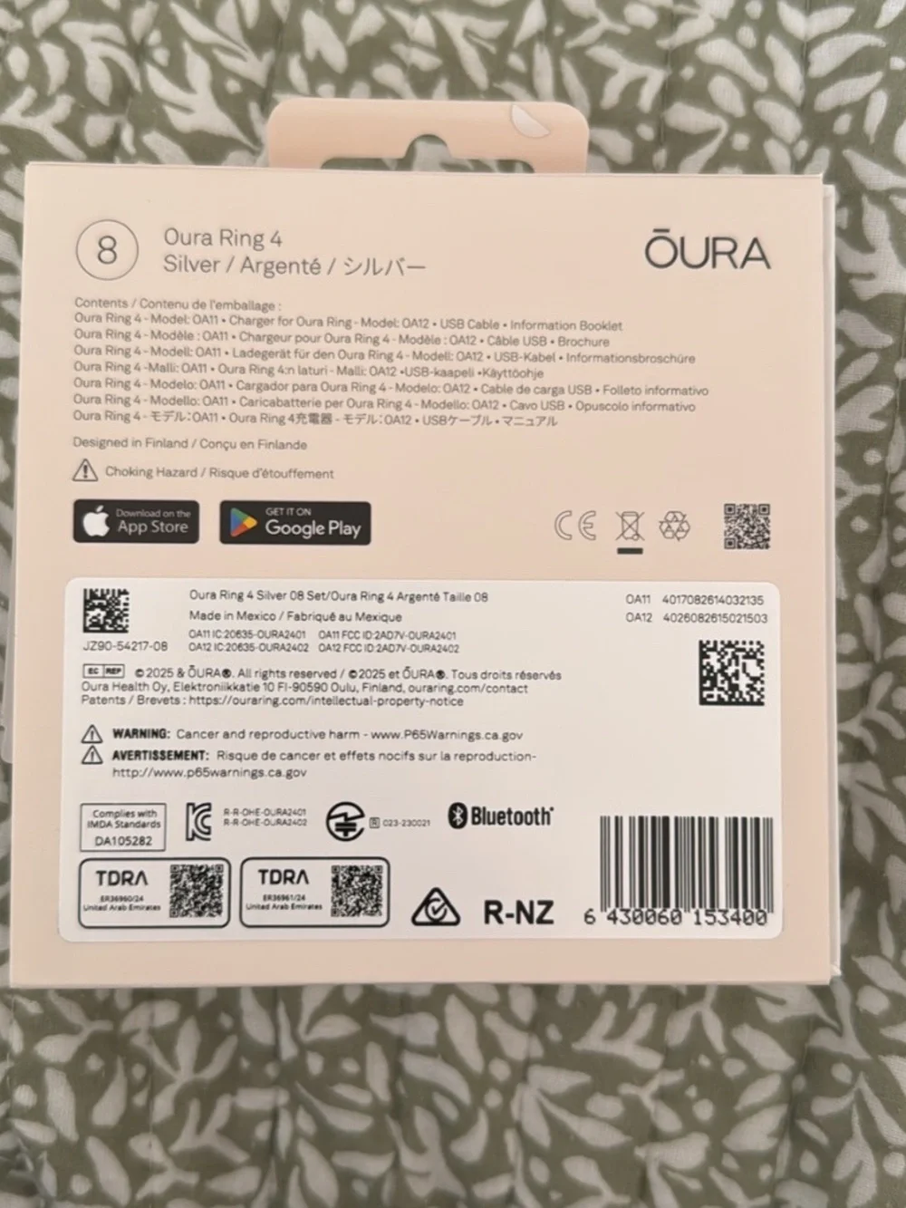 Oura Ring 4 size 8